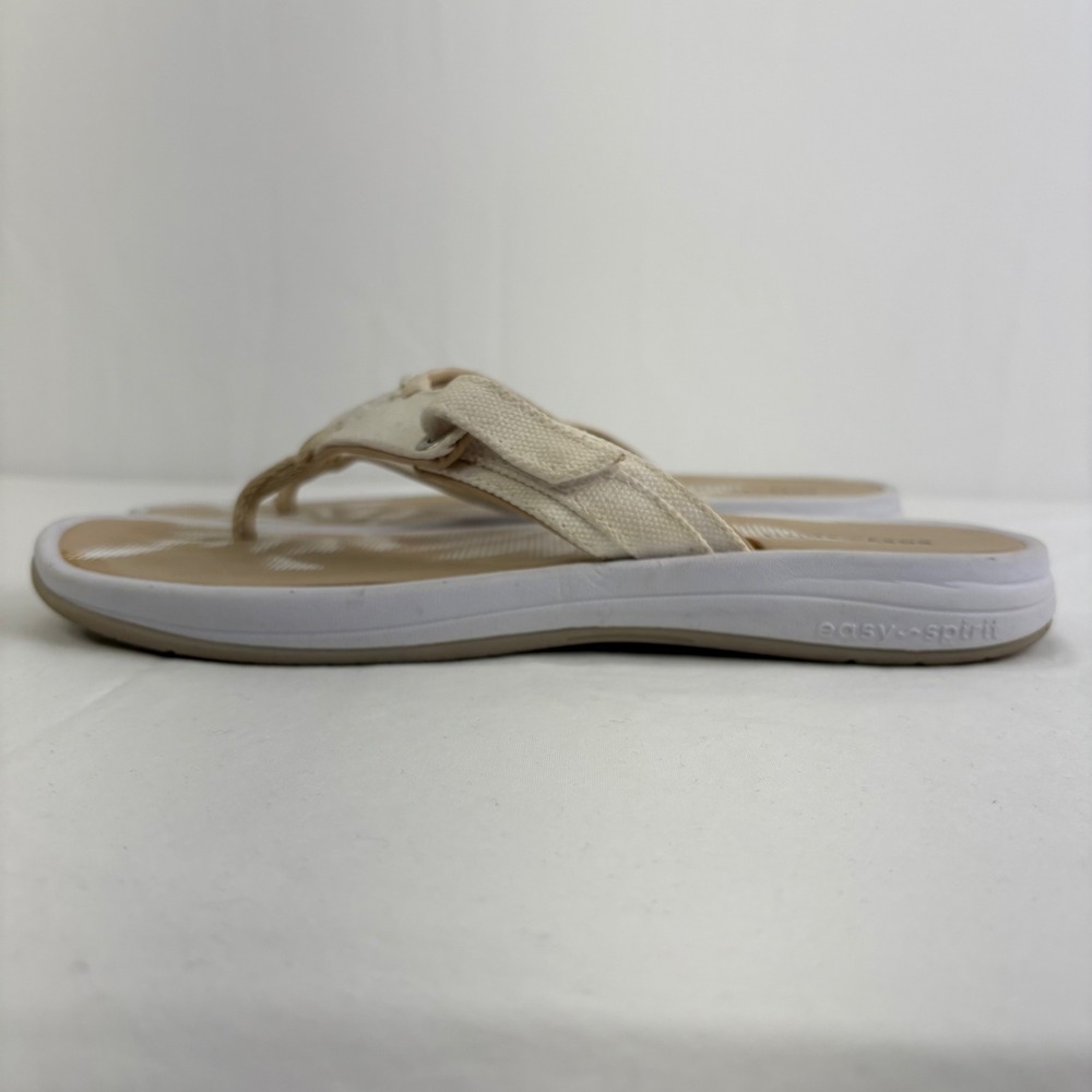 Easy Spirit Drifts 7 Adjustable Strap Thong Flip Flop Sandals Beige Size 9‎